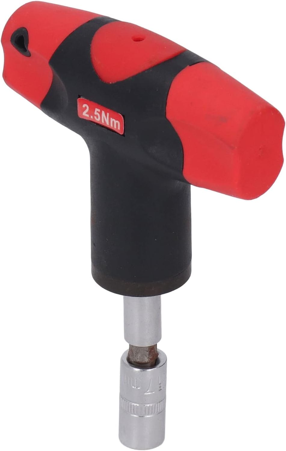 T Handle Wrench Fixed Torsion Chrome Vanadium Steel 1/4in Hex Socket Tool for Auto Motorcycle Repair (2.5Nm)