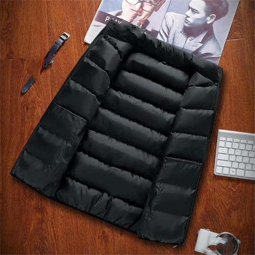 Chaqueta casual para hombre de algodón cálido chaleco grueso sin mangas para invierno JXQXHCFS 4