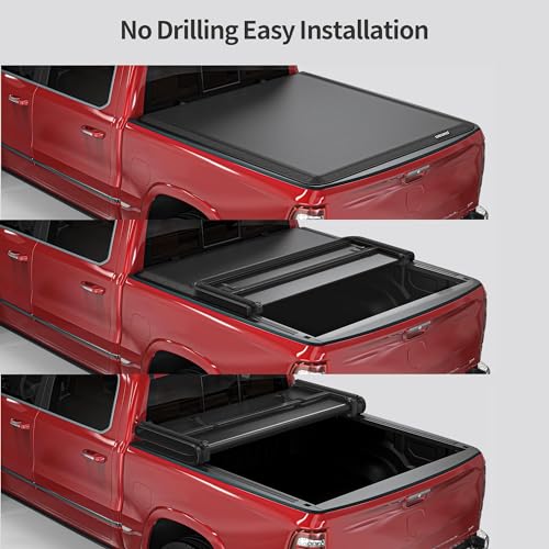 Image of OEDRO Soft Tri-Fold Tonneau Cover for 2019-2026 Chevy Silverado 1500 6.6ft