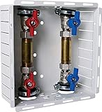 warmwasserzähler Wasserzähleranschlussstation UP Wasserzähler Wasseruhr Kalt + Warm Einbaukasten inkl. Abdeckblende weiss
