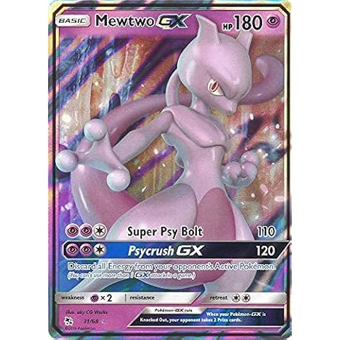 Mewtwo-GX 31/68 - #myboost X Sun & Moon 11.5 Hidden Fates - Box of 10 Pokemon English cards Cover