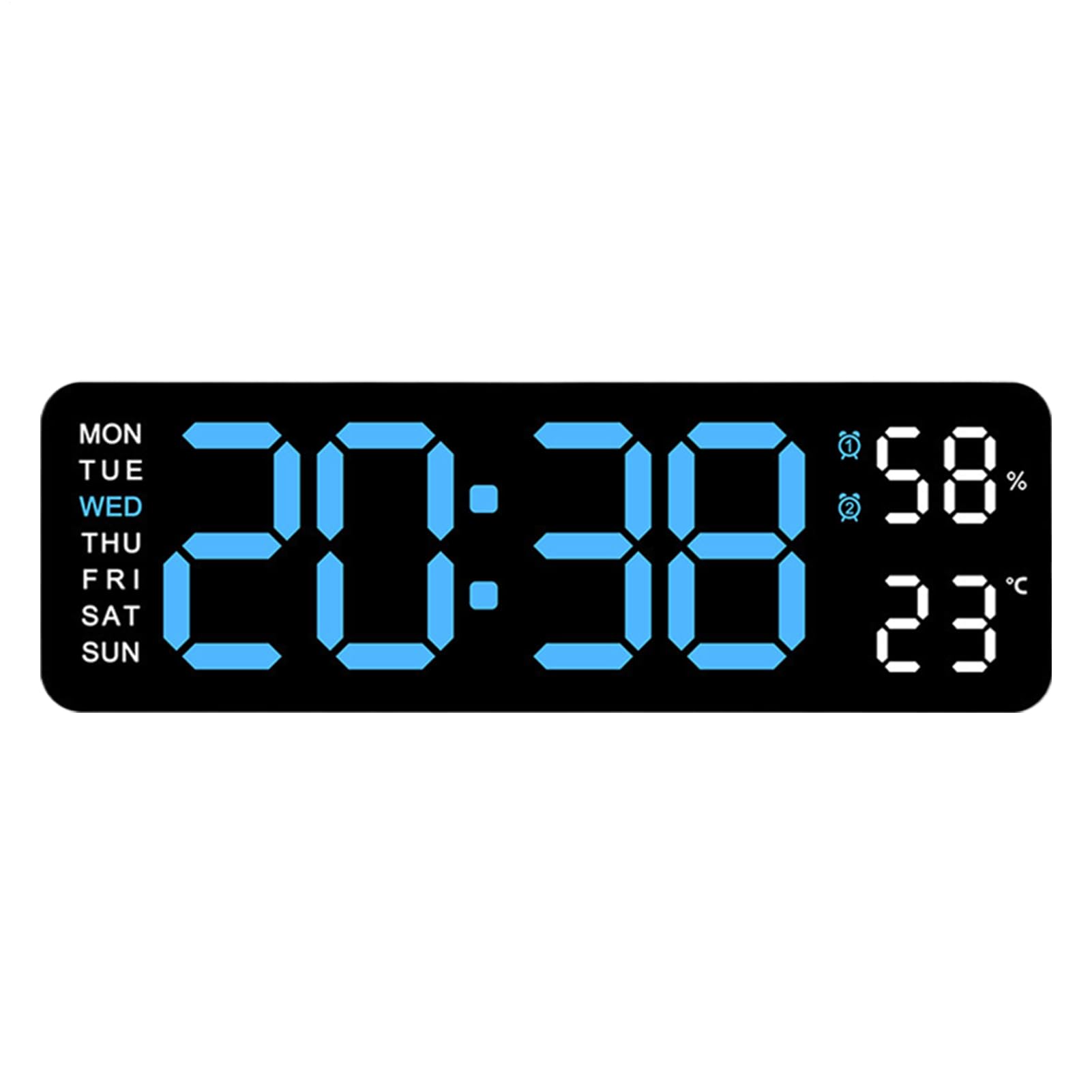 Horloge LED électronique murale grand affichage avec alarme pour cuisine