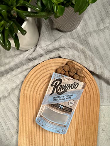 Rawmio Chocolate Covered Macadamia Nuts - Organic, Raw, Vegan, 70% Dark Chocolate, 18 Packs, 2 Oz. #TOP3