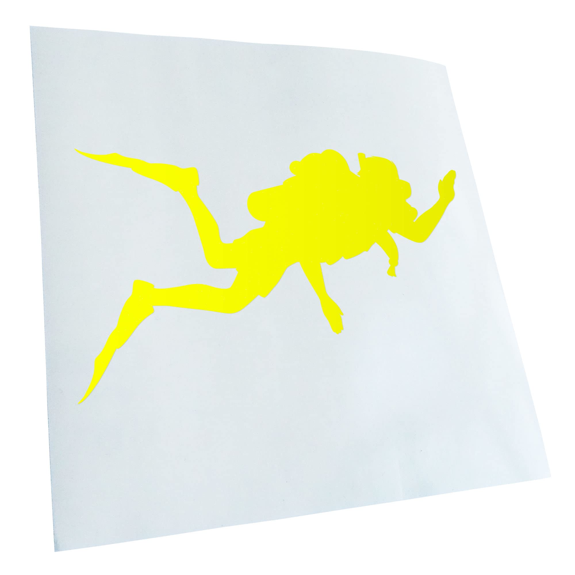 Kiwistar - Car Sticker - Neon Yellow - 60 x 36 cm Diver Silhouette - Rear Window Car Sticker Weatherproof for Car Truck Moped Truck - Sticker Exterior Self-Adhesive Tuning Accessories for Window