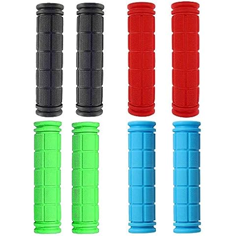Bike Handlebar Grips for Kids Girls Boys, Non-Slip Rubber Mushroom Bicycle Grips for Scooter MTB BMX Cruiser Seadoo Tricycle Wheel Chair Mountain Road Urban Foldable Bikes Black Blue Red Green Cover