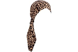 Pre-Tied Cheetah Head Wrap Turban Cancer Headscarf for Women