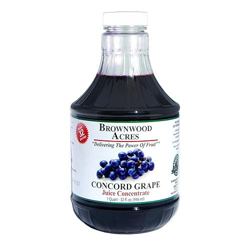 Concord Concentrado de jugo de uva de FruitFast - 32 onzas líquidas, sin azúcar, concentrado de jugo de fruta 100% puro, 68 Brix, sin conservantes