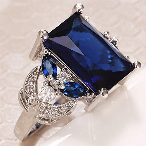 925 Sterling Silver Ladies Sapphire Rings Gorgeous Rings Angel Wings Wedding Rings Charming Fashion Marquise Rings Moonstone Diamond Jewelry Casual Accessories Engagement Rings Size 6-10 586 (8)2