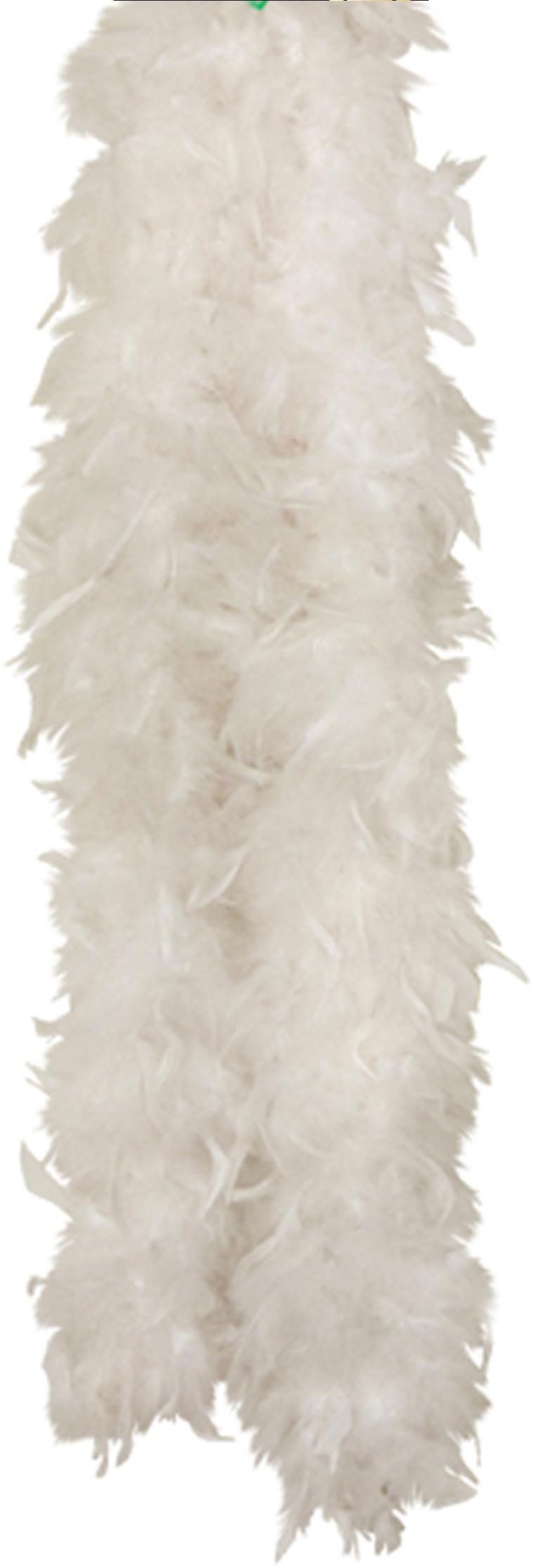 Ladies Feather Boa 150 Cm Hen Party Burlesque Showgirl Dancer Fancy Dress Costume Accessory (White)