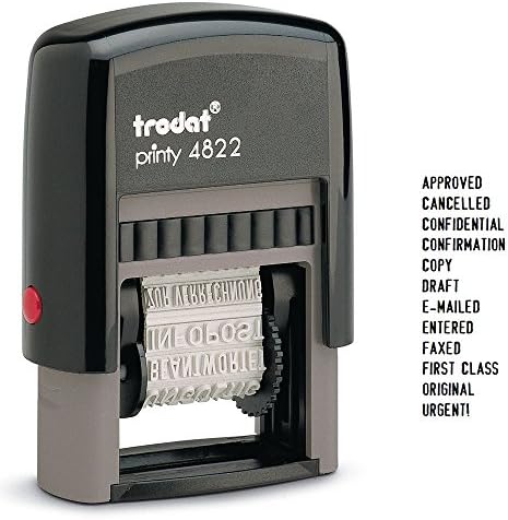 Trodat Printy 4822 Self Inking Multi Word Stamp,Black,Small
