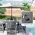 Pamapic 6 PCS Outdoor Dining Set, 450 LBS HDPE Outdoor Table and Chairs, Oversized Patio Dining Sets with Elegant Armrest, All-Weather Wood Grain Outdoor Dining Table with Umbrella Hole, Gray