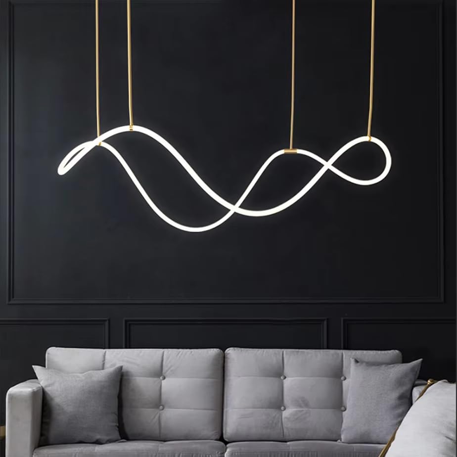 Lumière LED nordique dorée et blanche minimaliste LWX pour salon