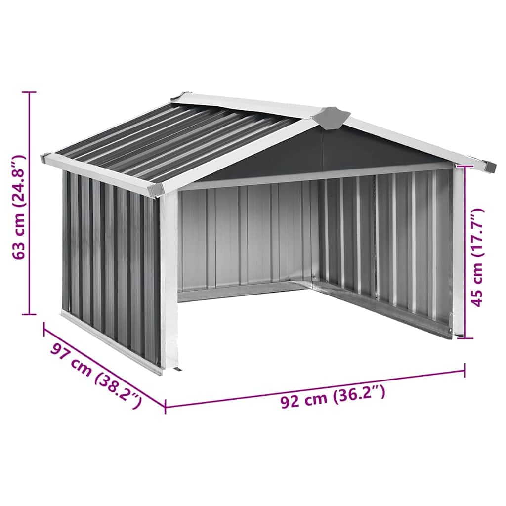 vidaXL Abri pour Tondeuse Robot de Jardin, Acier Galvanisé, Anthracite, 92x97x63 cm, Rangement Extérieur, Maison de Protection pour Robot, pour Pelouse, Abri de Terrasse Résistant aux Intempéries