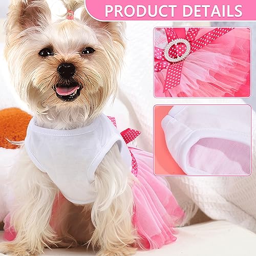 Yikeyo Dog Dress For Small Dog Girl Yorkie Chihuahua Clothes Pet Puppy Lace Tutu Vest Skirt Dog Princess Costume Clothing,Set Of 2 (Green + Pink, Small) #TOP2