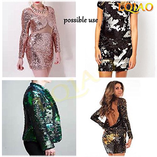 Lqiao 1 Yard Fluorescence Gold Sequin Fabric Flip Up Mermaid Reversible Color Changing Strips Shimmer Sequin Fabric By The Yard Wedding/Pillow Cover/Dress Home Diy #TOP7