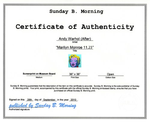 Amazon.co.jp: ポスター アンディ ウォーホル Sunday B Morning