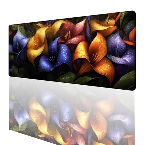 Tapis de souris haute précision XXL imprimé fleur paysage