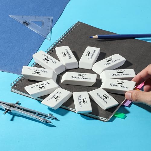 Image of Mr. Pen- White Pencil Eraser, 12 Pack | Large Latex Free Block Erasers for School, Office, Art Sketching, Homework, Exams, Clean Smudge-Free Correction