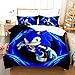 Produktbild Xikmad Bettwäsche Set Sonic Hedgehog Bettwäsche Kinder Und Jugendliche Bettbezug Set Mikrofaser Bettbezug Reißverschluss Und Kissenbezug (135x200 cm)