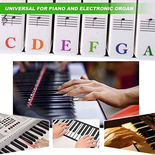 Klavier Keyboard Noten Aufkleber für 88/76/61/54/49/37 Tasten Farbige Klavieraufkleber für Keyboards Piano Lernen Anfänger