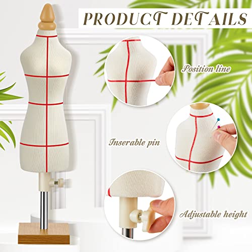 10 Pcs Doll Dress Form Mini Female 1/4 Size Tailor Dressmaker Dummy Mannequins Body Miniature Sewing Mannequin Dress Forms For Sewing With Red Patch Set #TOP3