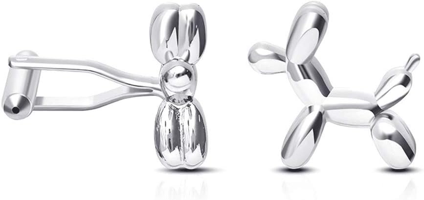 Fashion Balloon Material Dog Cufflinks Wholesale Cufflinks Nail French Shirt (Color : Silver)