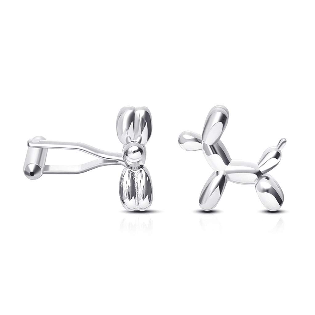 Mode-Ballon-Material Hund Manschettenknöpfe Großhandel Manschettenknöpfe Nail French Shirt (Color : Silver)