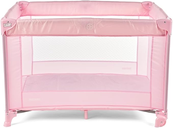 Berço Cercadinho Chiqueirinho Portátil, Compacto e Desmontável até 18kg Multmaxx (Rosa)