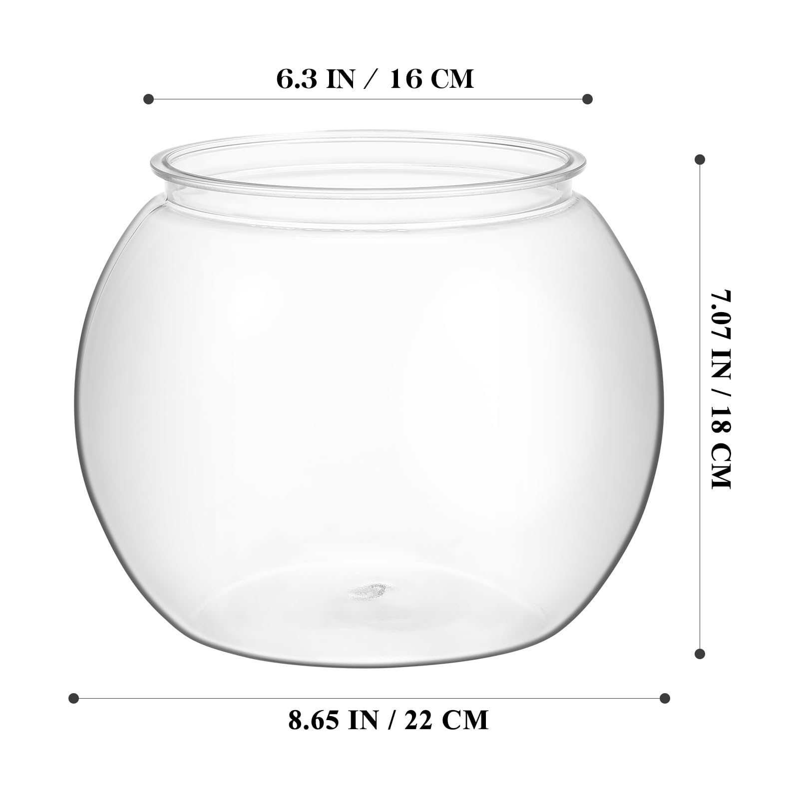 UKCOCO Bocal à Poissons: Ronde Aquariophilie Plastique Aquarium De Bureau Transparent pour Animal De Compagnie Petit Bocal À Poisson pour Poisson Rouge Betta
