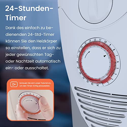 Foto von Pro Breeze 2500W Ölradiator energiesparend - Elektro Heizkörper mit 11 Rippen, integrierter Zeitschaltuhr, 3 Heizstufen, regulierbaren Thermostat und Sicherheitsabschaltfunktion
