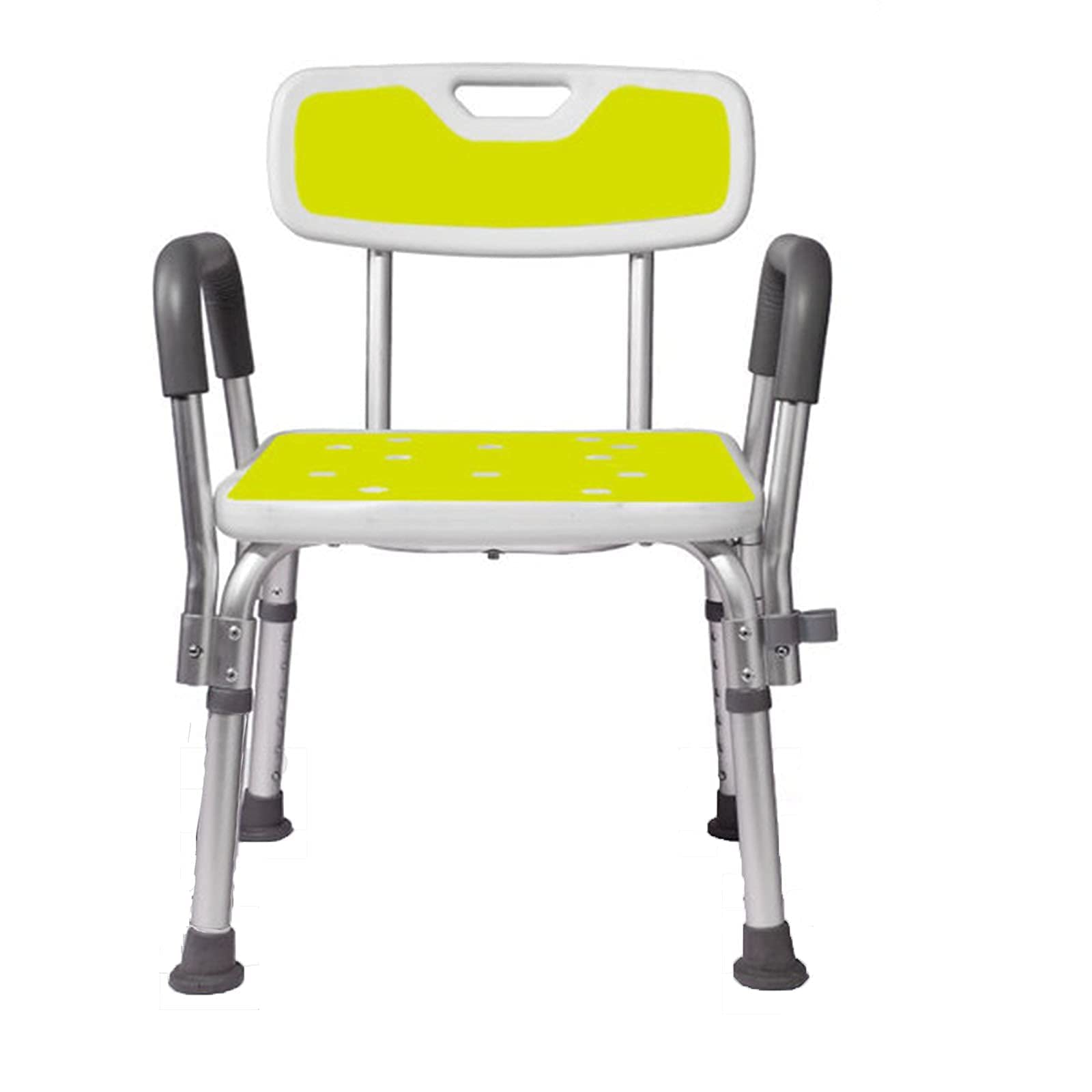 Silla de Ducha, Altura Ajustable, con Brazos y Asiento de Ducha Trasero, en Forma de U, Recorte para Adultos y Taburete de Ducha, Giratorio Asiento de baño portátil Peso de Carga 1