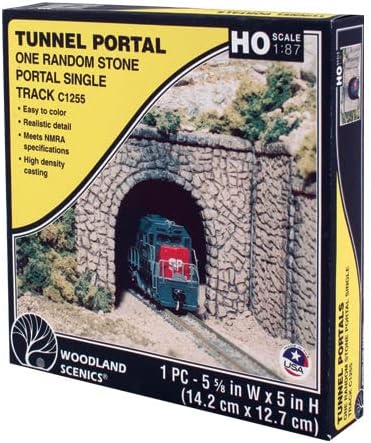Woodland Scenics Portal de túnel HO de piedra aleatoria
