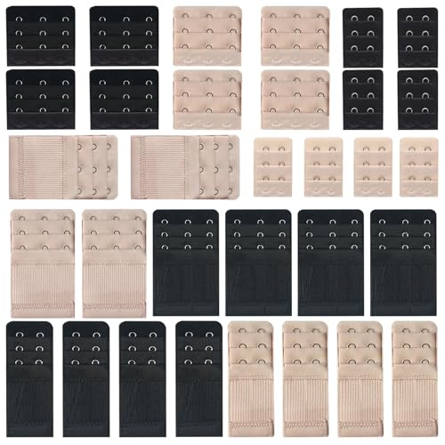 Image of 16 /32 Pcs Bra Extenders, Women Ladies Stretchy Bra Band Extension 2 Hooks / 3 Hooks, Lingeries Bra Strap Extender