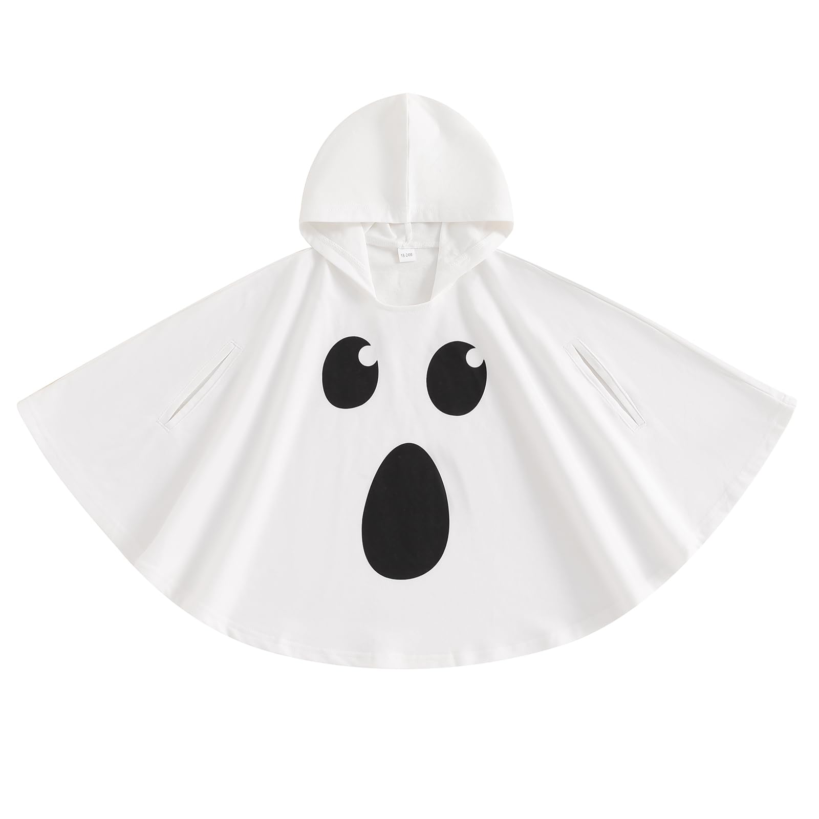 MoKid Ssdwer Kids Toddler Boy Girl Halloween Costume Ghost Smile Embroidery Cloak Hooded Cape Poncho Fancy Party Cosplay Outfits (E Multi-Color, 2-3T)