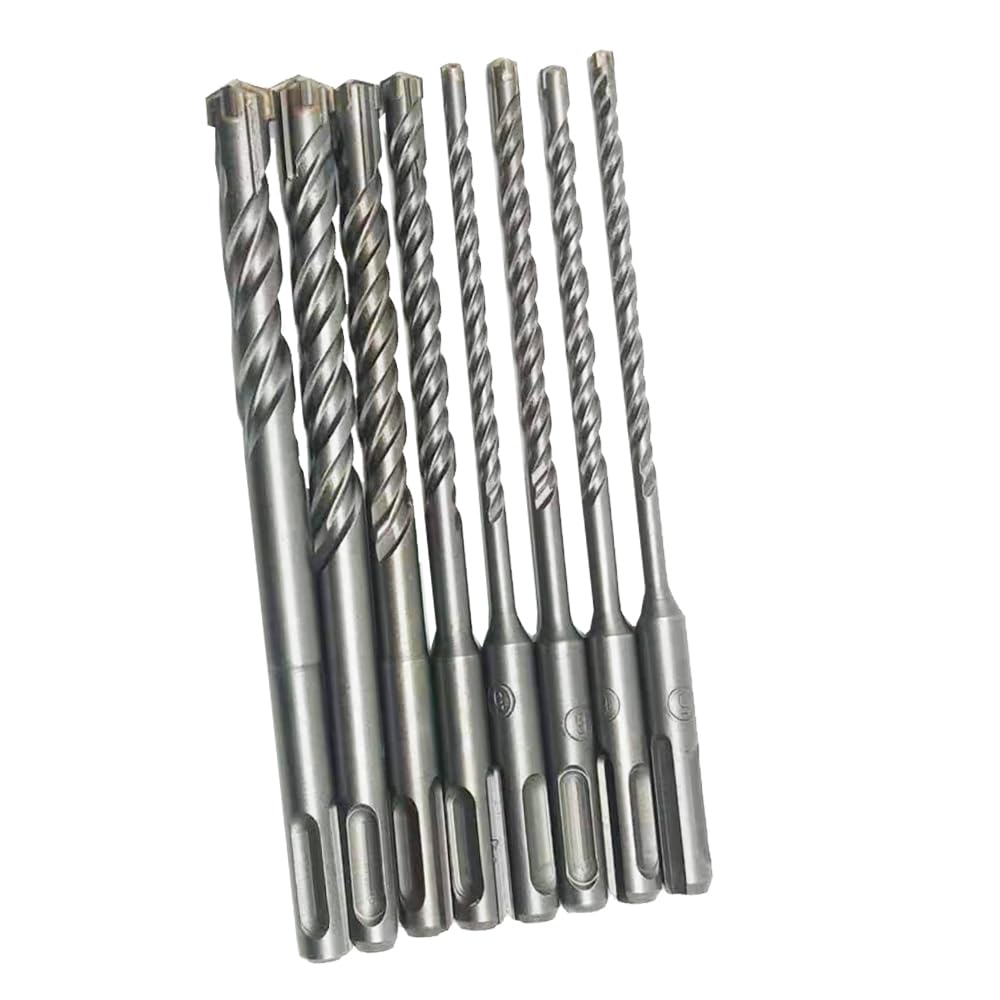 Juego de brocas de martillo SDS Plus, 7/8 Uds., taladro de piedra de acero 40Cr, cortador transversal, broca de hormigón, juego de brocas de sierra de 5-18mm(7pcs)