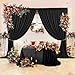AK TRADING CO. 10 feet x 10 feet IFR Polyester Backdrop Drapes Curtains Panels with Rod Pockets - Wedding Ceremony Party Home Window Decorations - Black