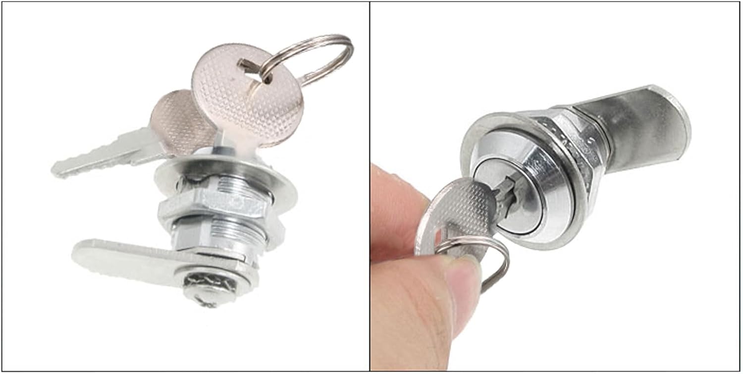 uxcell Mailbox 0.7" Male Thread Quarter Turn Security Cam Lock w 2 Keys