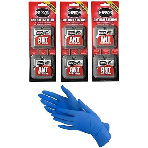 VR Angel Ant Killer Bait Station with 1 Pair Non-Sterile Gloves for Ant Destroys Traps and Their Nests from Homes & Garden Quick and Long Term Ant Control Solution Pack of 3 Cover