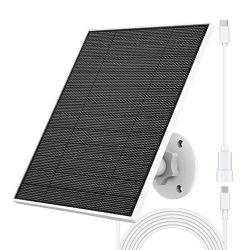 Solarpanel für Eufy Kamera 5W Solarmodul für Eufycam kompatibel mit Eufycam 3/3C/2/2 Pro/2C/2C Pro/E/E20/E40/L20/L40 Solarpanel 5V mit USB-C Anschluss Micro USB Adapter IP65 Wasserdicht