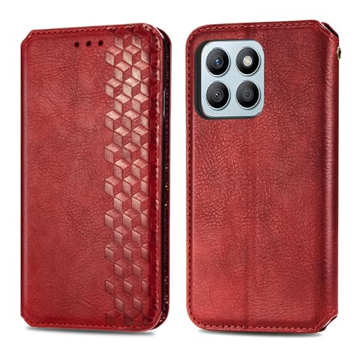 Étui Honor X8C 4G anti-piratage RFID avec béquille et cordon rouge