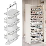 4-15 Tier Cabinet Pull Out Shoe Rack, Adjustable Pull Out Shoe Organizer for Closet and Wardrobe Cabinet, Heavy Duty Slide Out Shoe Storage System, Under Stairs Storage, Fits Depth 17.7'-34.3'
