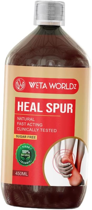 - Heal Spur Syrup 450ml | Heel Pain Relief for Calcaneal Spur Syrup, Ayurvedic Pain Relief With Tulsi, Rose, Ashwagandha & Plant Protein | Natural Joint Support Supplement