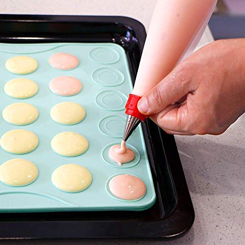 Webake Macaron Silicone Mat Set Of 2, Macaroon Baking Mat 54-Cavity, Silicone Template Sheet Baking Pan Liner For Cookie, Pastry Making(Green) #TOP2