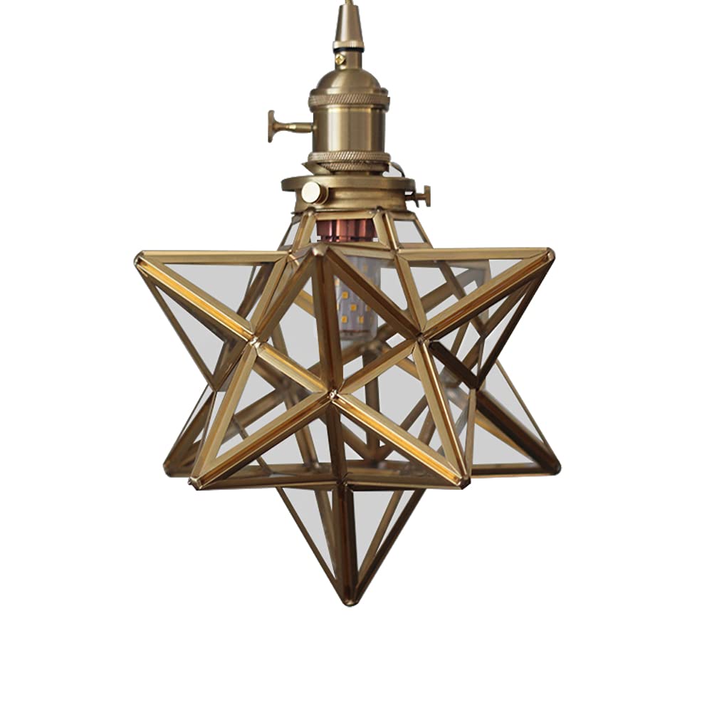 Amazon.co.jp : 億兆堂 ペンダントライト ガラス スター 星 星形 星型