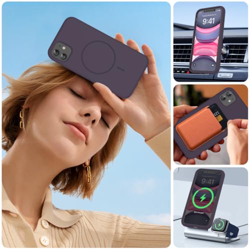 Image of Miracase Silicone & Magnetic for iPhone 11 Phone Case, Dark Purple