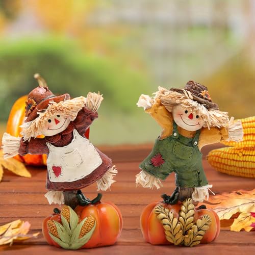 Hodao BY-660012 Collectible Thanksgiving Pumpkin Scarecrow Figurines Harvest Scarecrow Decoration Fall Decorations thumb #7