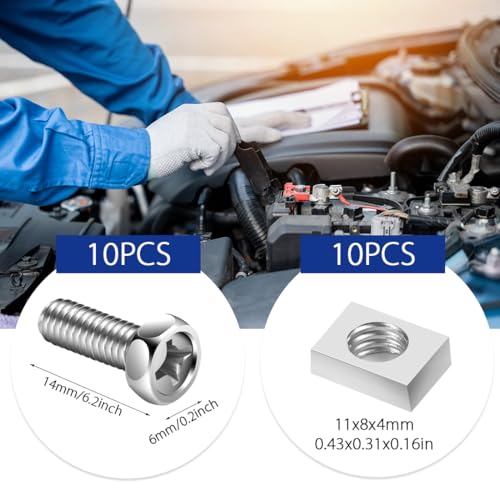 Schrauben Muttern für Batterie für Motorrad Roller Motorradbatterie Schraube mit Vierkantmutter motorrad batterie schrauben und muttern ersatz schraube motorrad atv scooter