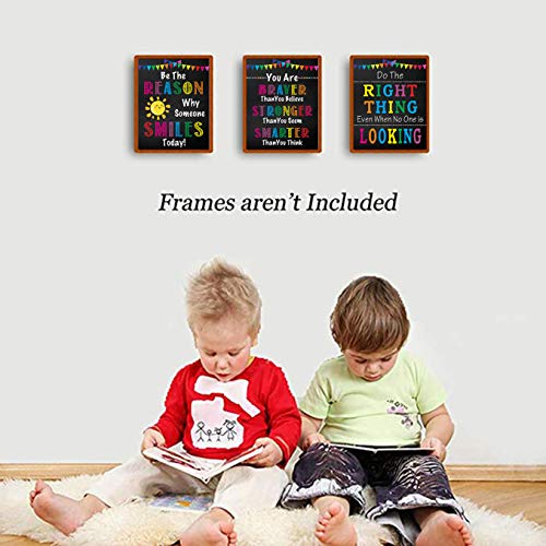 Image of TANXM Unframed Growth Mindset Canvas Wall Art Set of 4 | Inspirational Anti Bully Motivational Wall Decor for Classroom Teen Bedroom School, 8x10 Inch