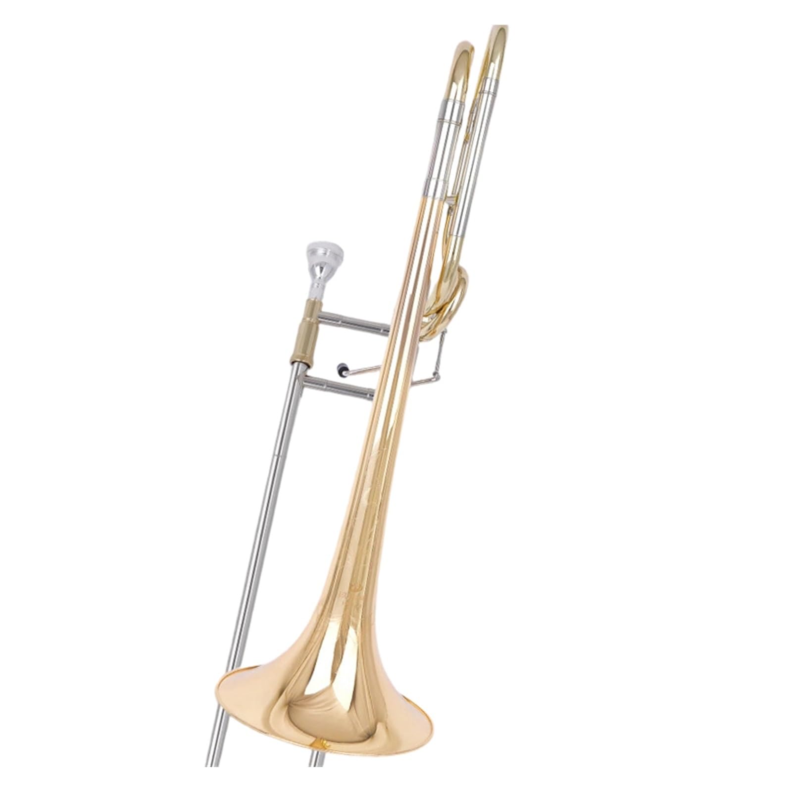 Trombón De Cobre Dorado Instrumento De Metal Para Principiantes Con Cambio De Tono Práctica De Interpretación(7)
