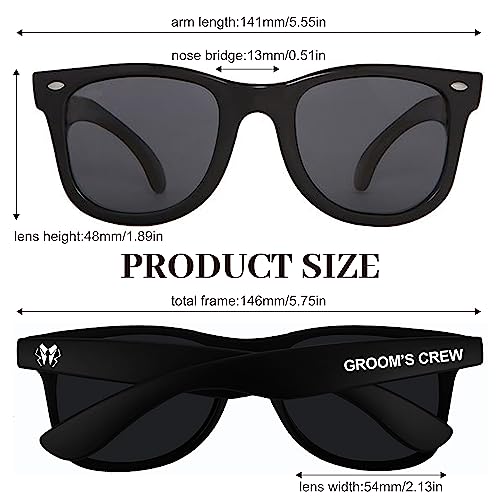 Image of 8 Pack Groomsmen Sunglasses for Men - Wedding Sunglasses for Groomsman Proposal Gifts, Bachelor Party Favors